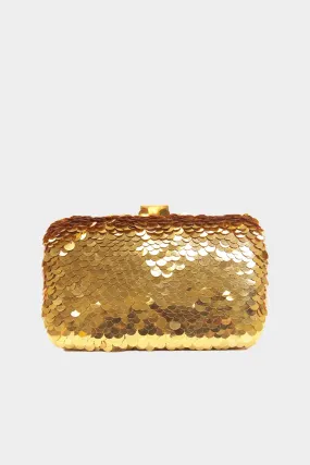 Large Sequin Clutch in Gold