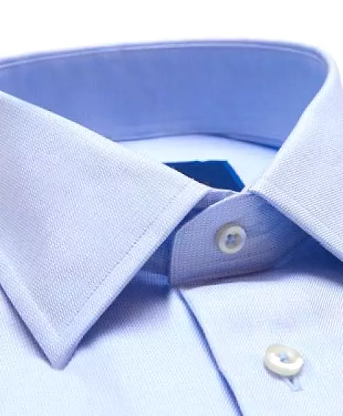 LIGHT BLUE DOBBY WEAVE DRESS SHIRT - TRIM FIT