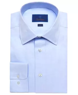 LIGHT BLUE DOBBY WEAVE DRESS SHIRT - TRIM FIT