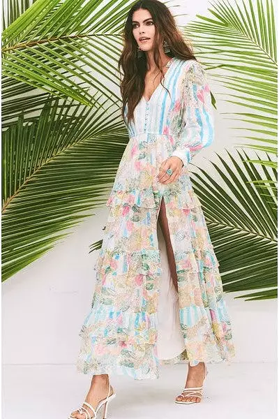 Lily Long Sleeve Printed Maxi Dress