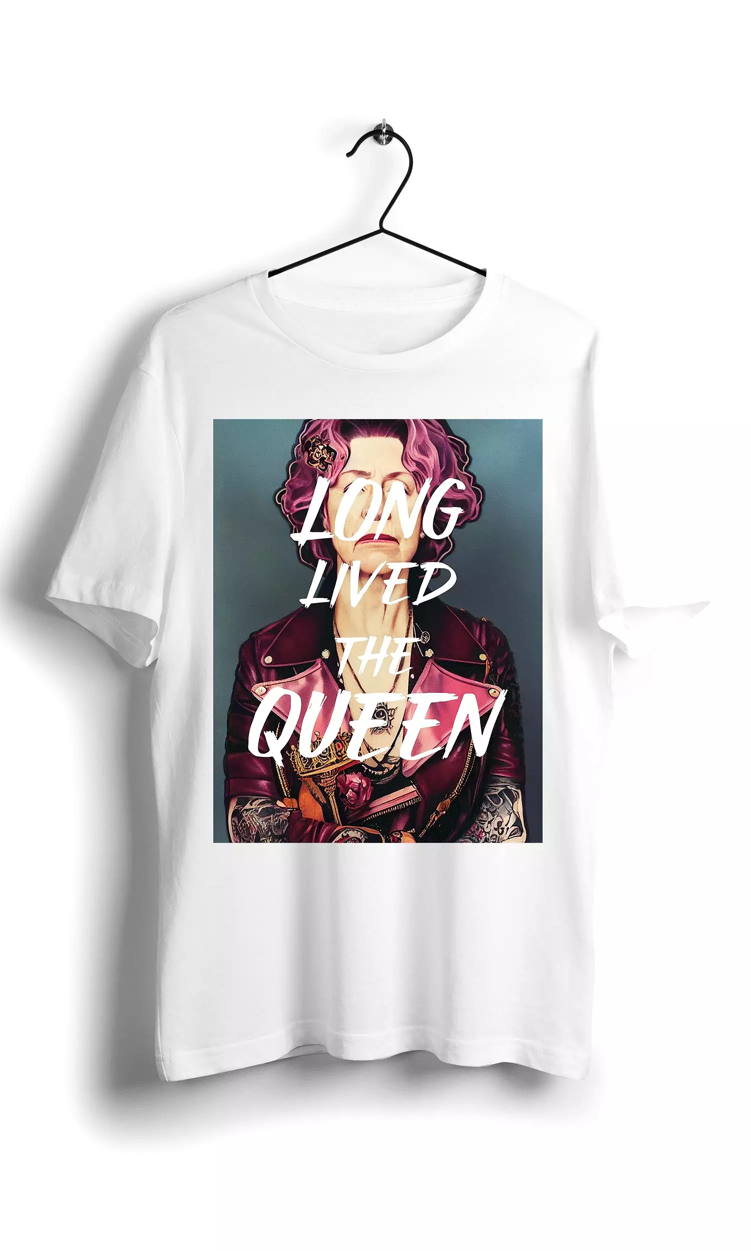 Long Lived The Queen X Rock n Roll - Digital Graphics Basic T-shirt white