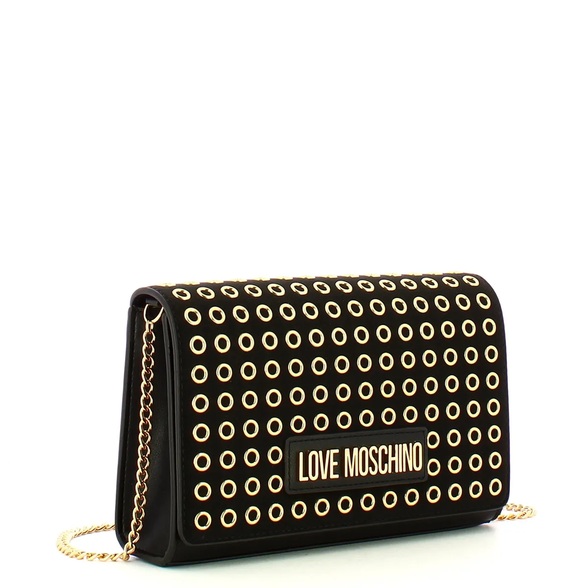 Love Moschino - Pochette Glam Up Nero - JC4063PP1L - NERO+EYELETS/ORO