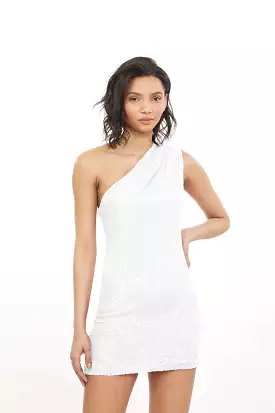 Lucette Sequin Dress in White