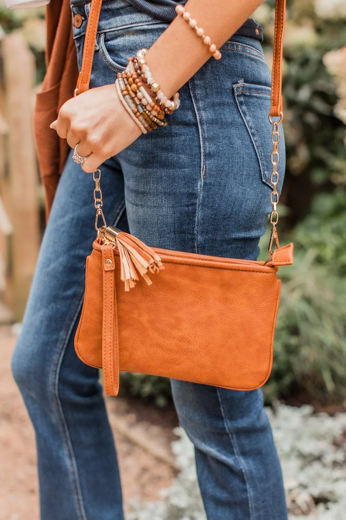 Lucky To Have You Crossbody Purse- Cognac