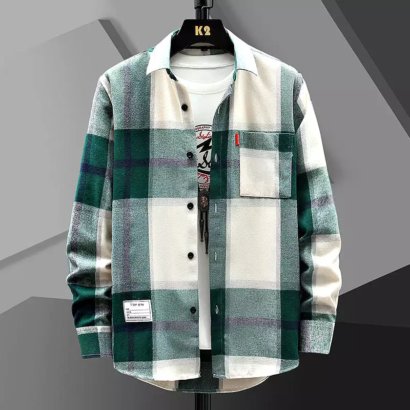 Men's Casual Loose Plaid Shirt