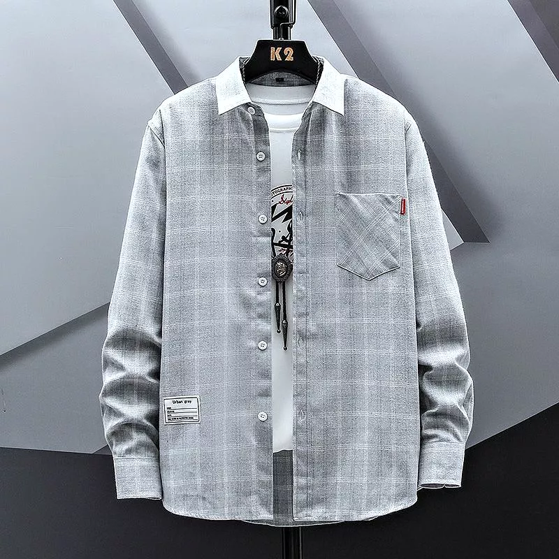 Men's Casual Loose Plaid Shirt