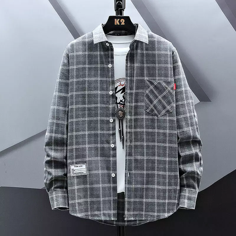 Men's Casual Loose Plaid Shirt