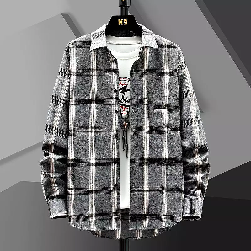 Men's Casual Loose Plaid Shirt