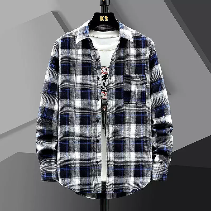 Men's Casual Loose Plaid Shirt