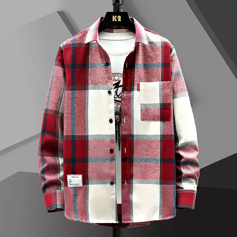 Men's Casual Loose Plaid Shirt