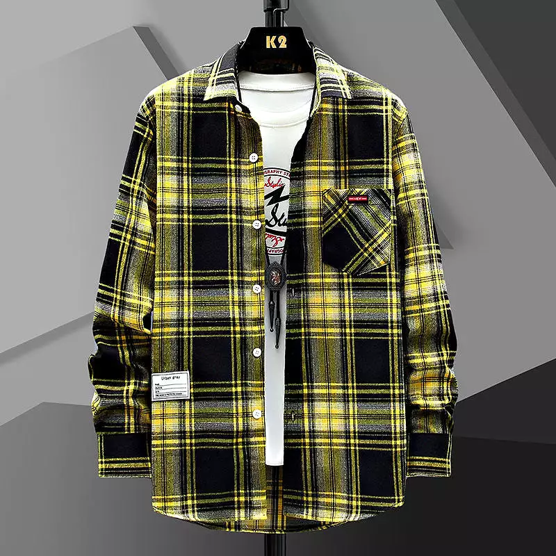 Men's Casual Loose Plaid Shirt