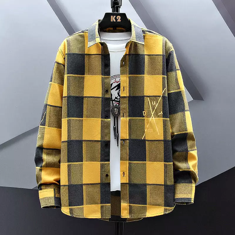 Men's Casual Loose Plaid Shirt