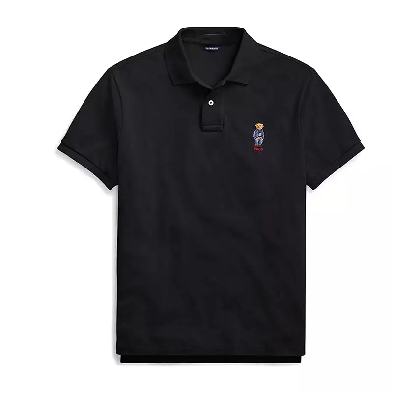 Men's Cotton Raff Bear Embroidered Lauren Polo Shirt