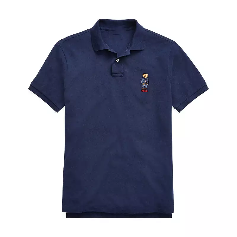 Men's Cotton Raff Bear Embroidered Lauren Polo Shirt