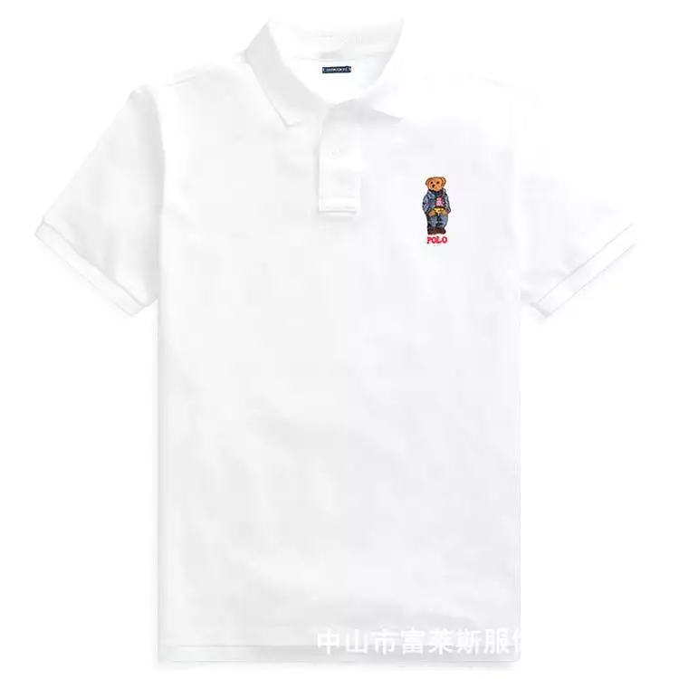 Men's Cotton Raff Bear Embroidered Lauren Polo Shirt