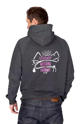 Men's 'Leave Nothing But Footprints' runr Hoodie in Black