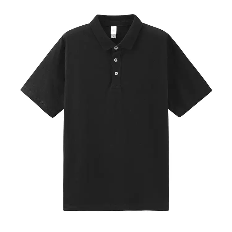 Men's loose cotton half-sleeved casual polo shirt