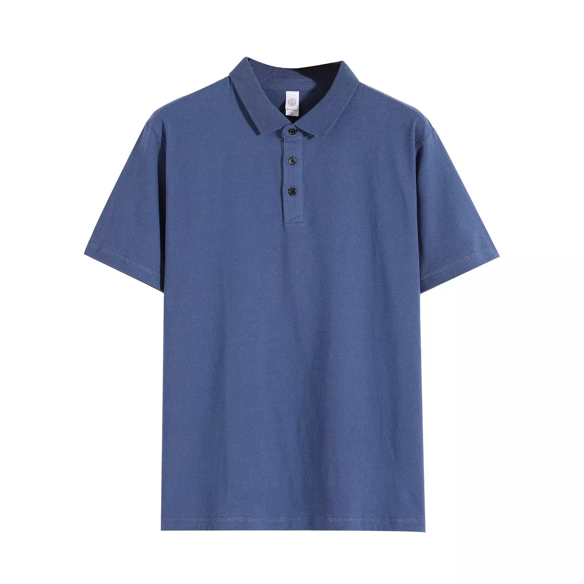 Men's loose cotton half-sleeved casual polo shirt