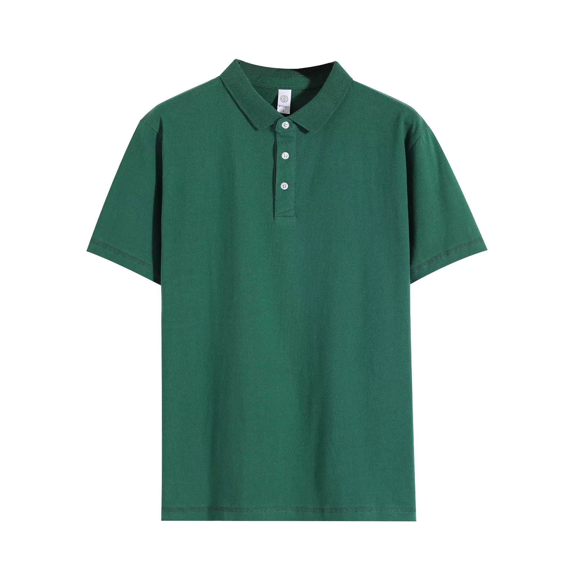 Men's loose cotton half-sleeved casual polo shirt