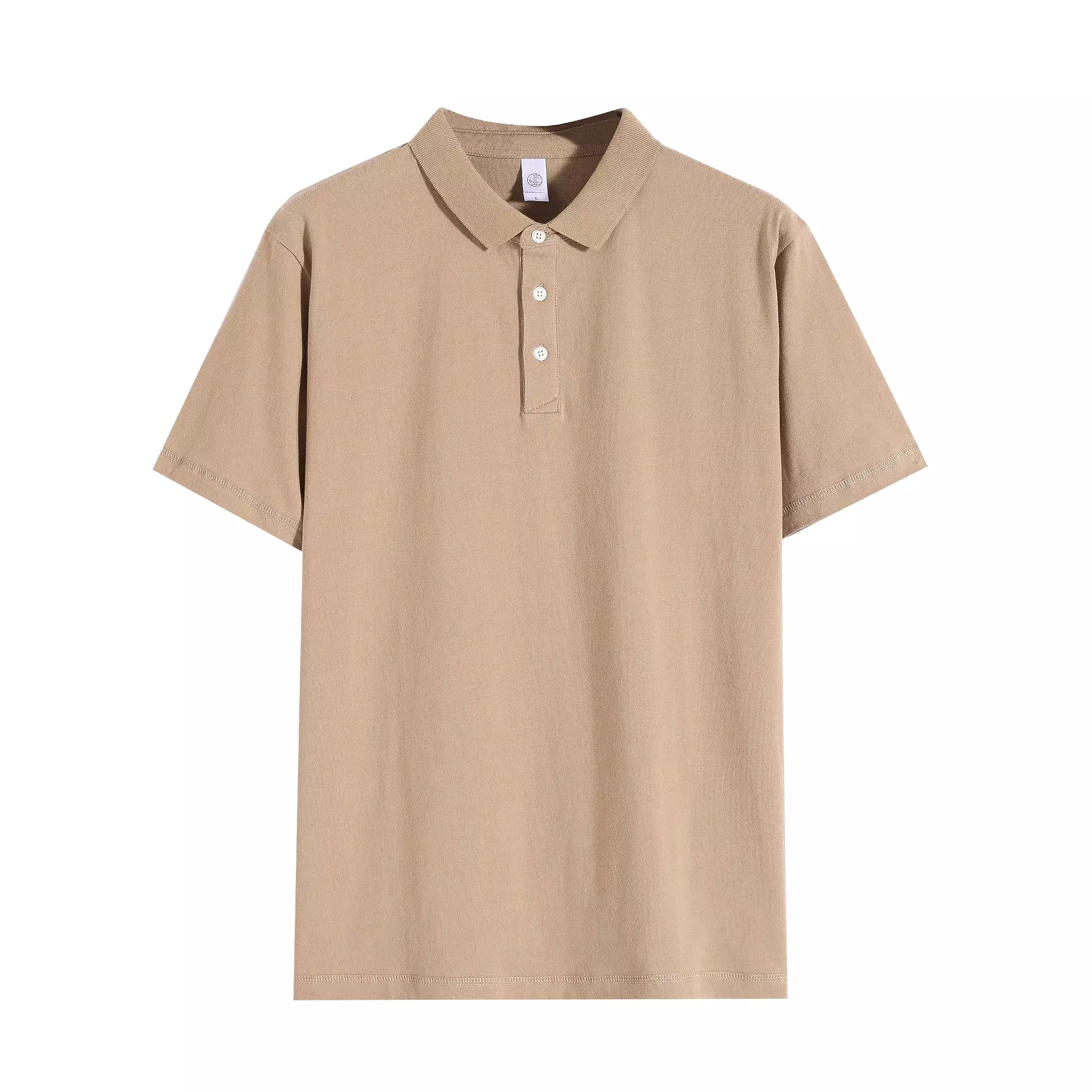 Men's loose cotton half-sleeved casual polo shirt