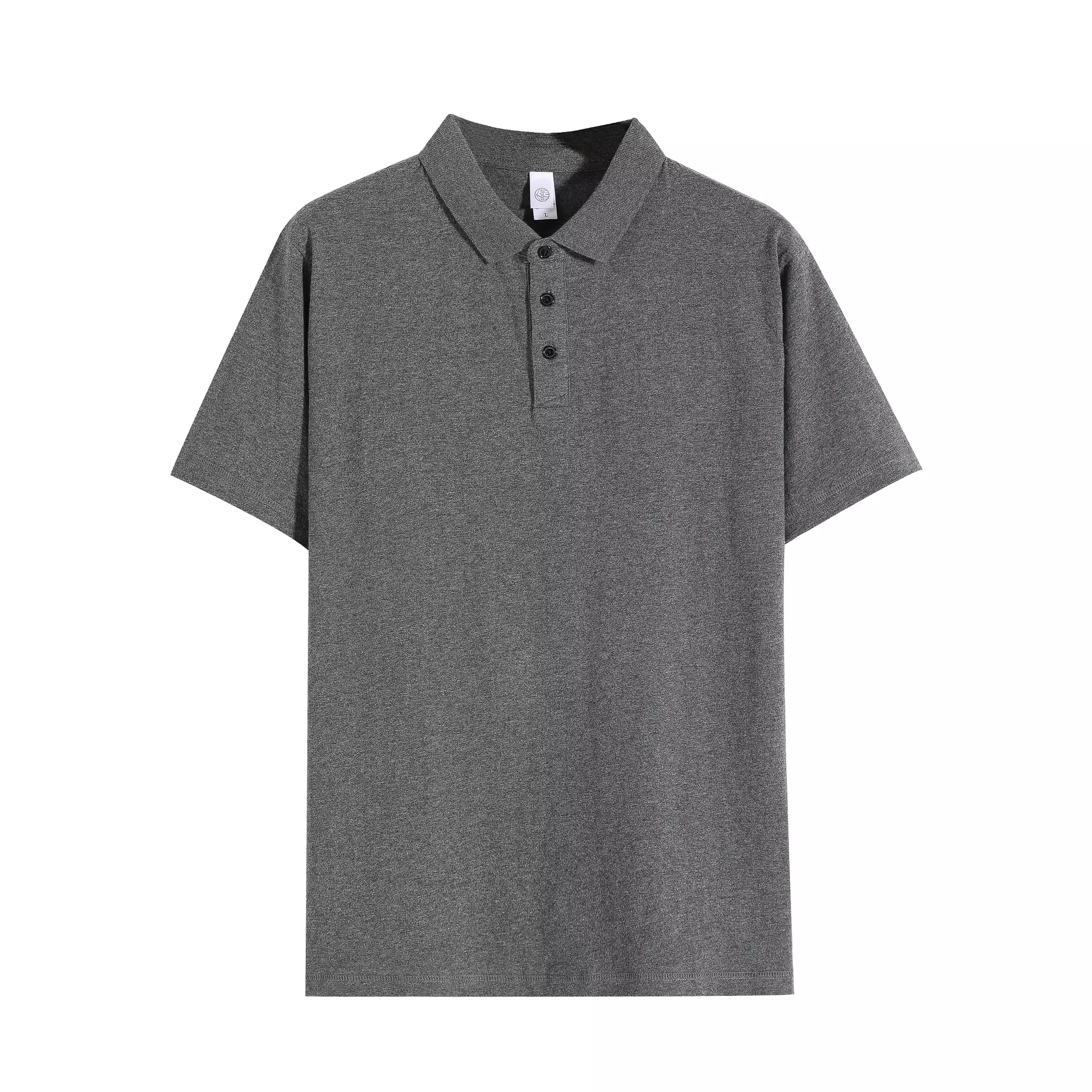 Men's loose cotton half-sleeved casual polo shirt