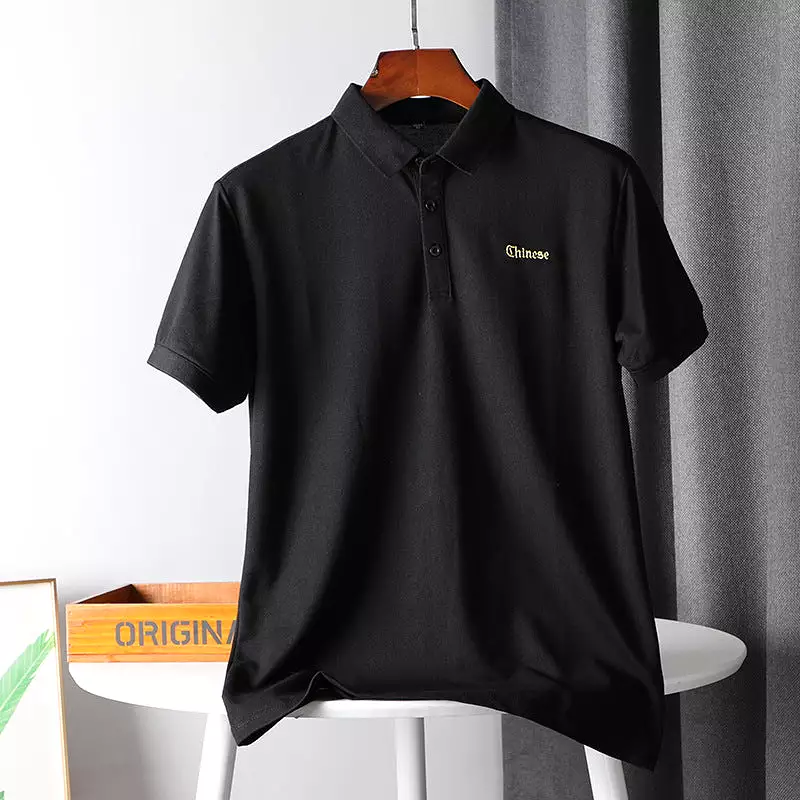 Men's new summer POLO crane embroidery short-sleeved T-shirt