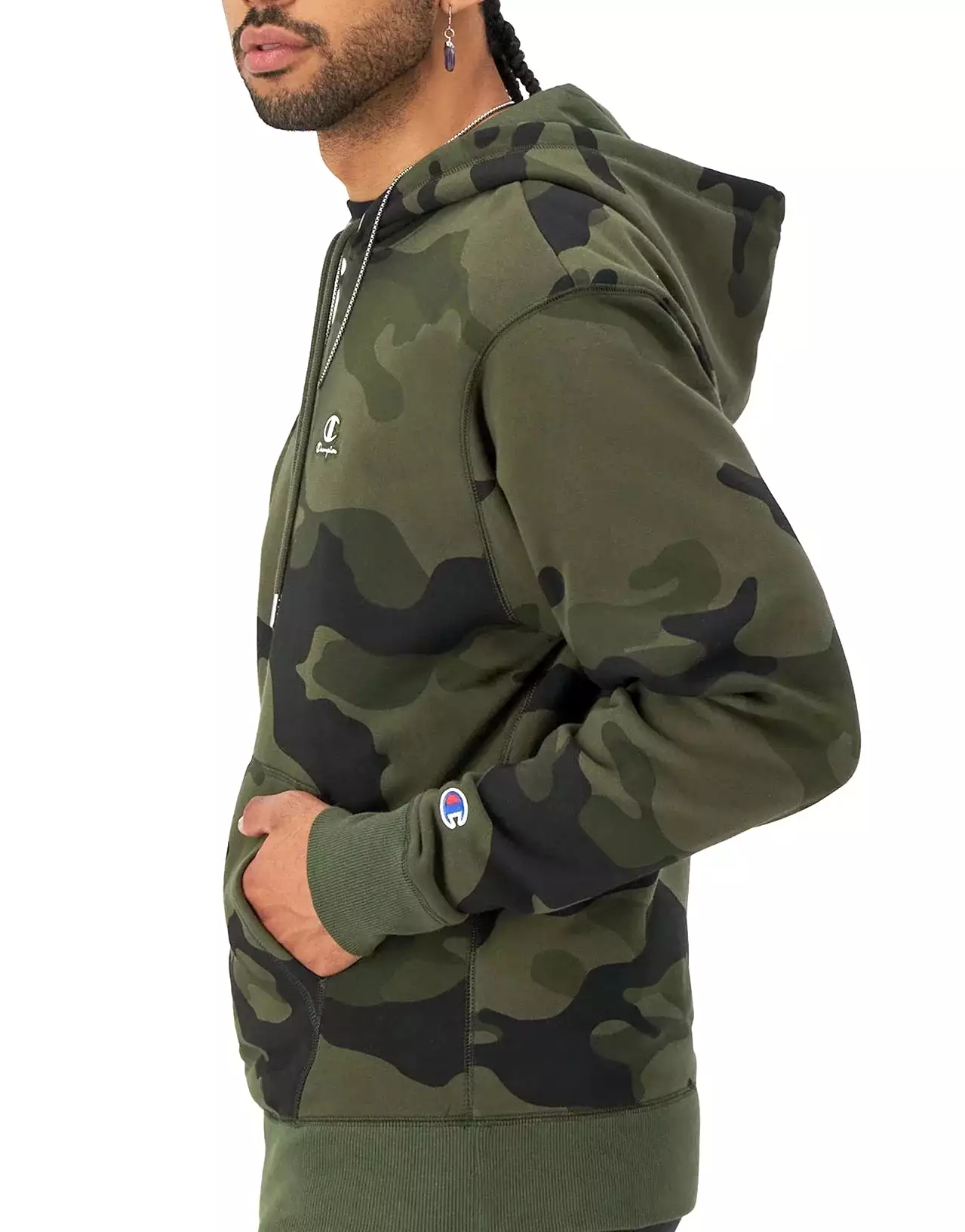 Men's Patch Logo Camouflage Hoodie