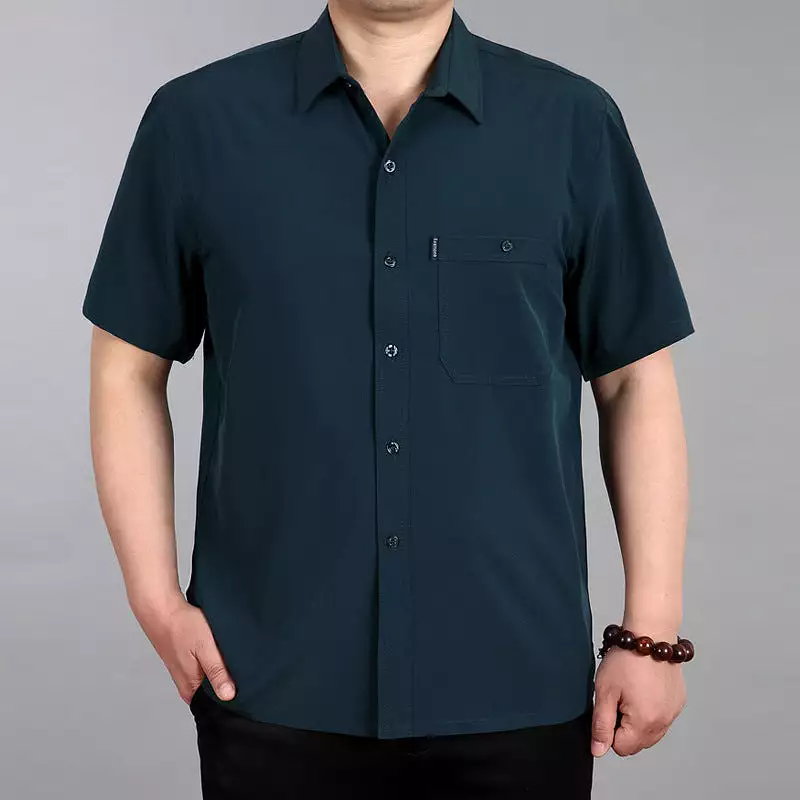 Men's short and long-sleeved casual loose shirt