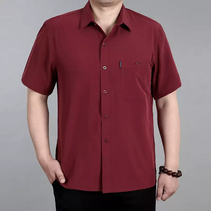 Men's short and long-sleeved casual loose shirt