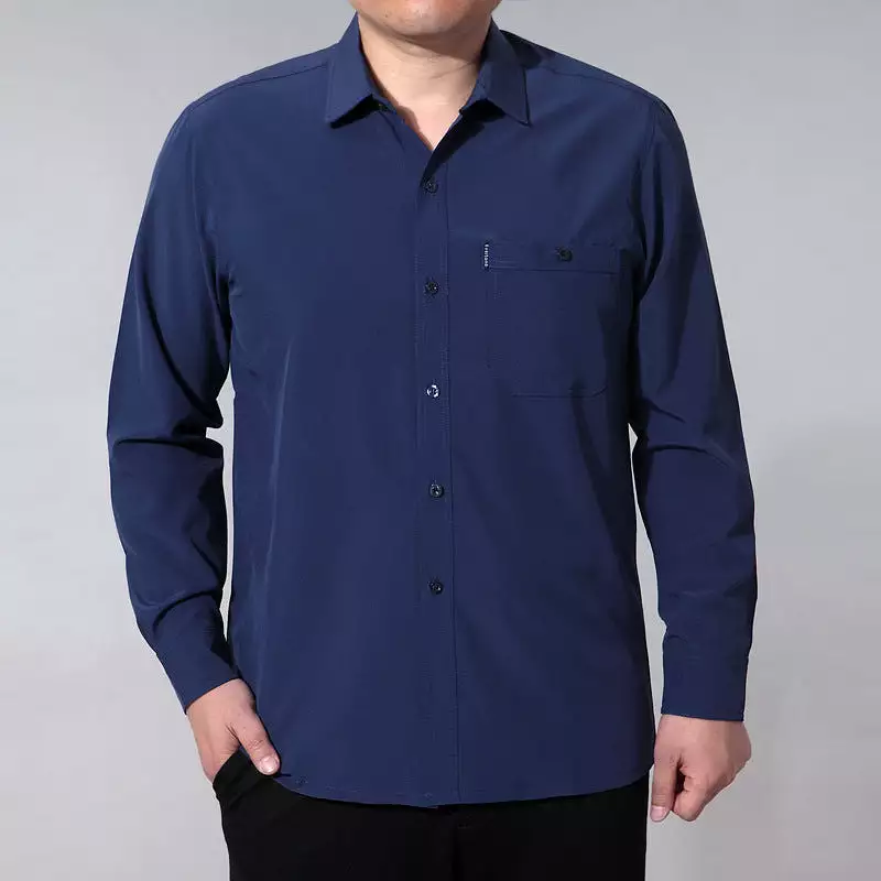 Men's short and long-sleeved casual loose shirt