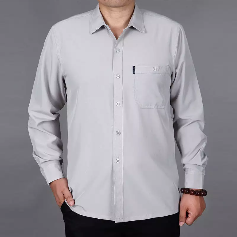 Men's short and long-sleeved casual loose shirt