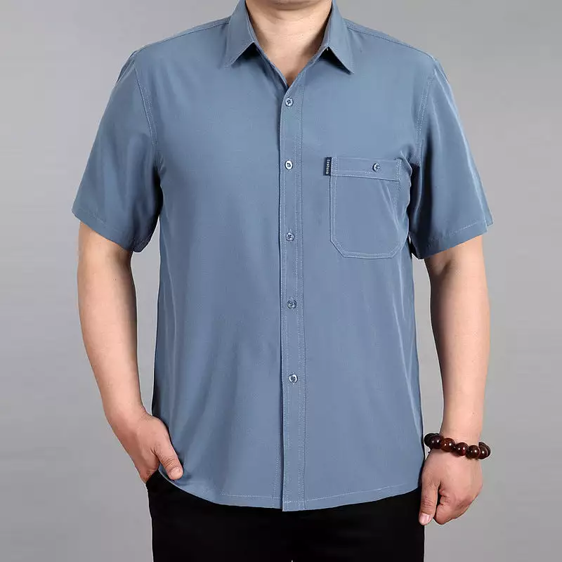 Men's short and long-sleeved casual loose shirt