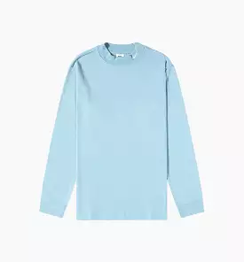 Mock Neck Mens Long Sleeve Shirt - Blue