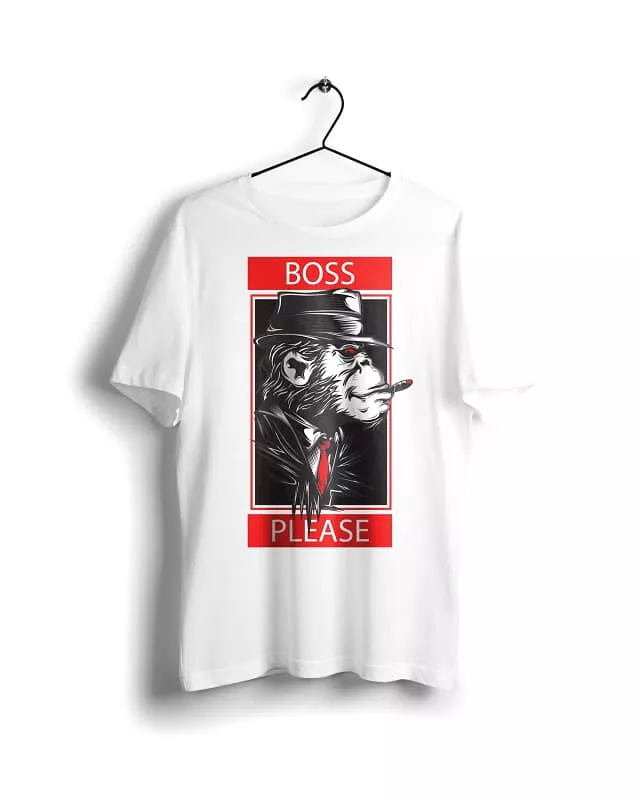 Monkey Boss - Digital Graphics Basic T-shirt White