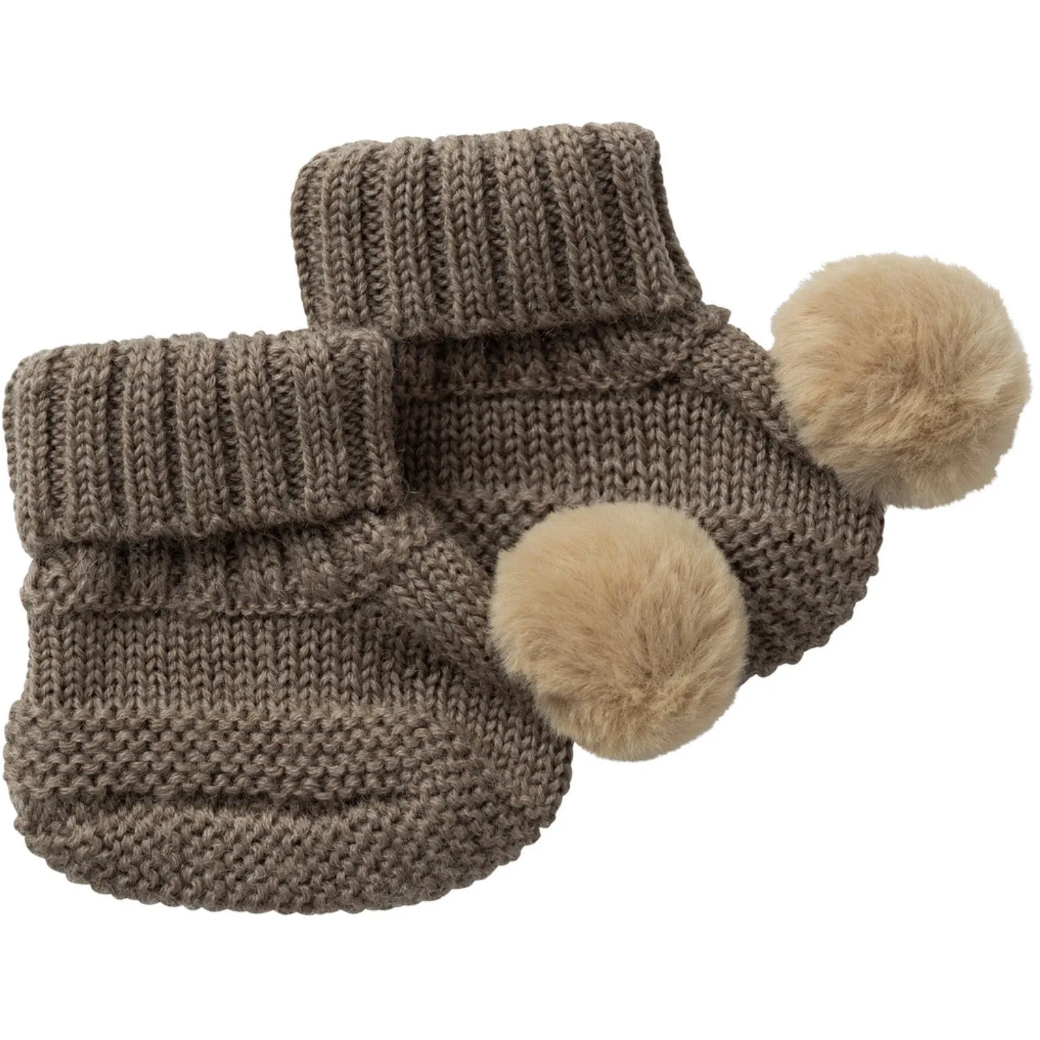 Name It Walnut Wrilla Wool Knit Slippers With Dot