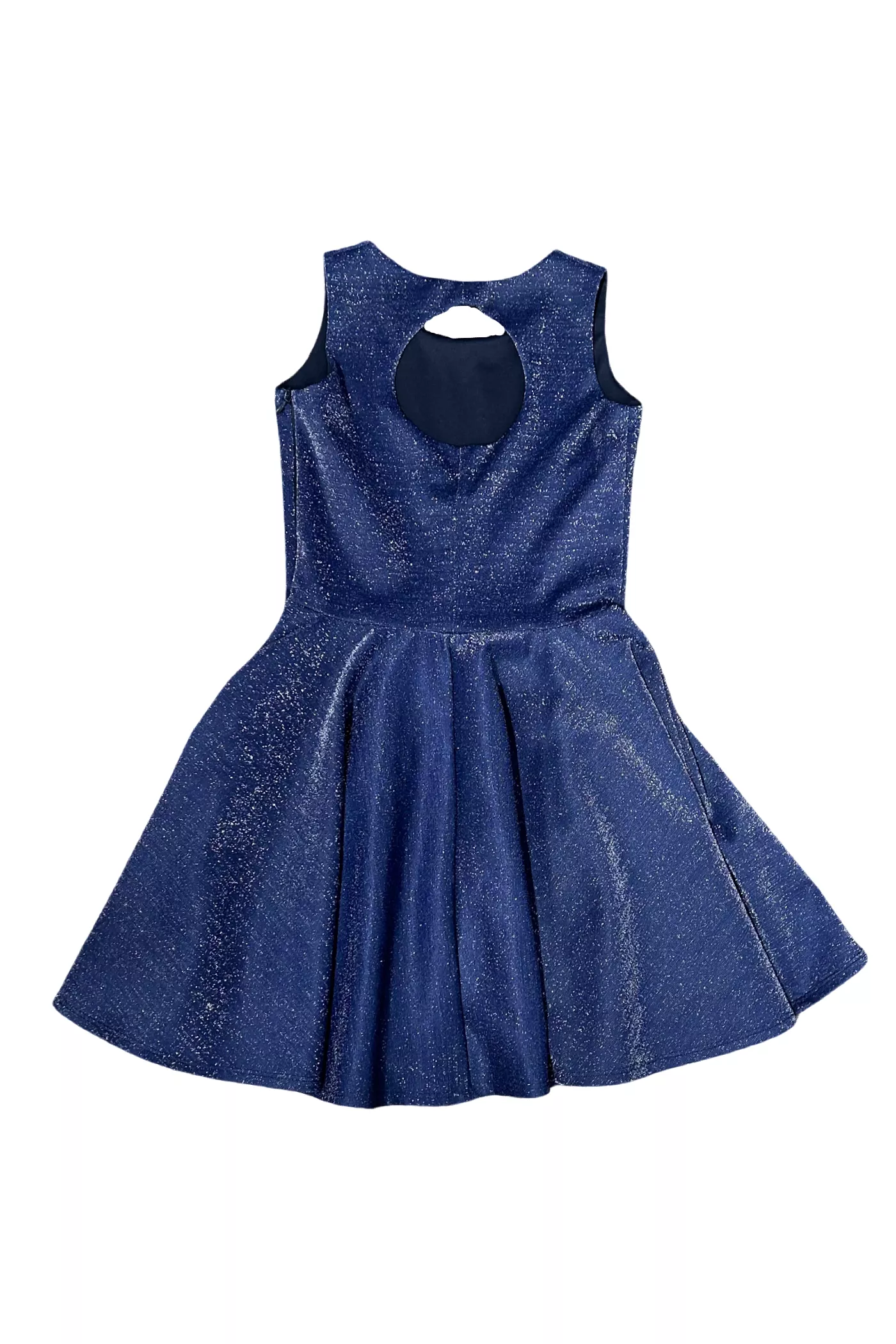 Navy Shimmer Fit and Flare Dress