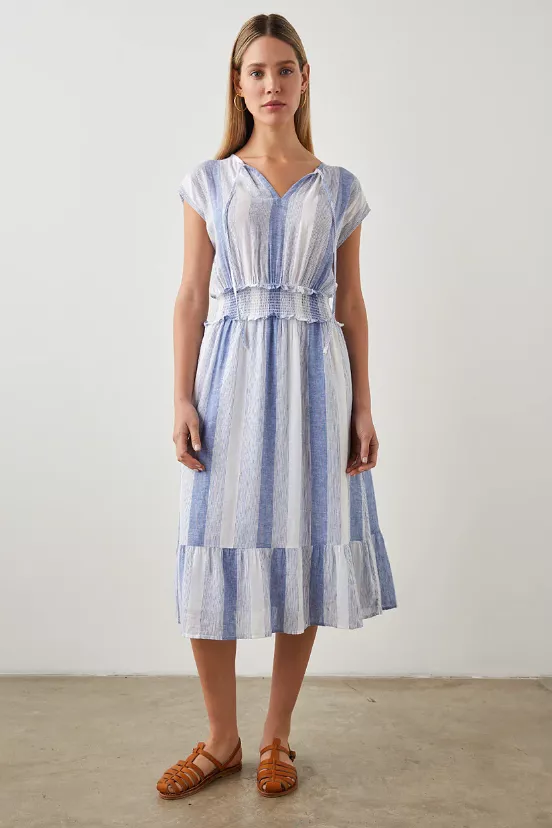 Nevis Stripe Ashlyn Midi Dress