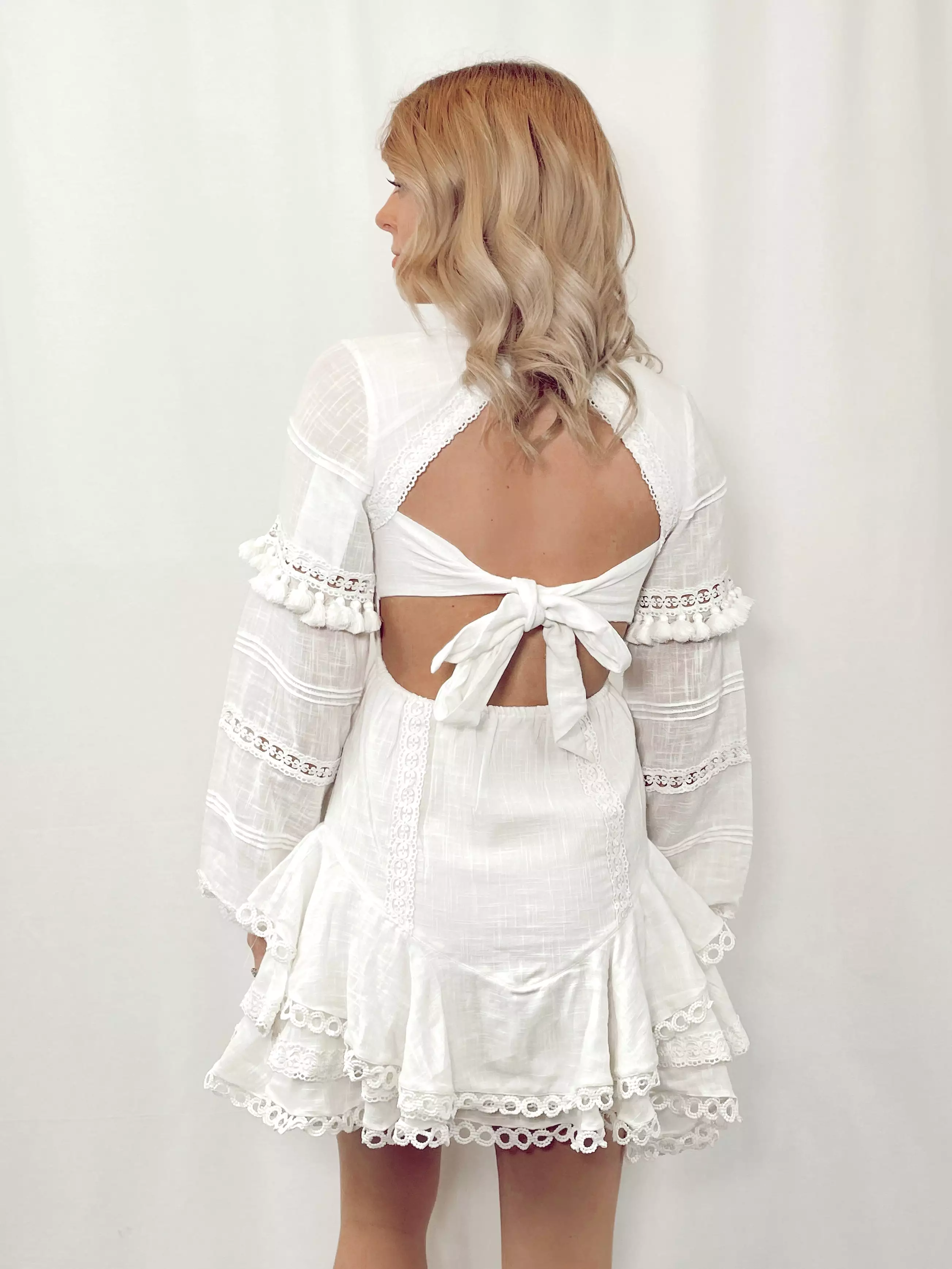 Off white Ruby tie back dress