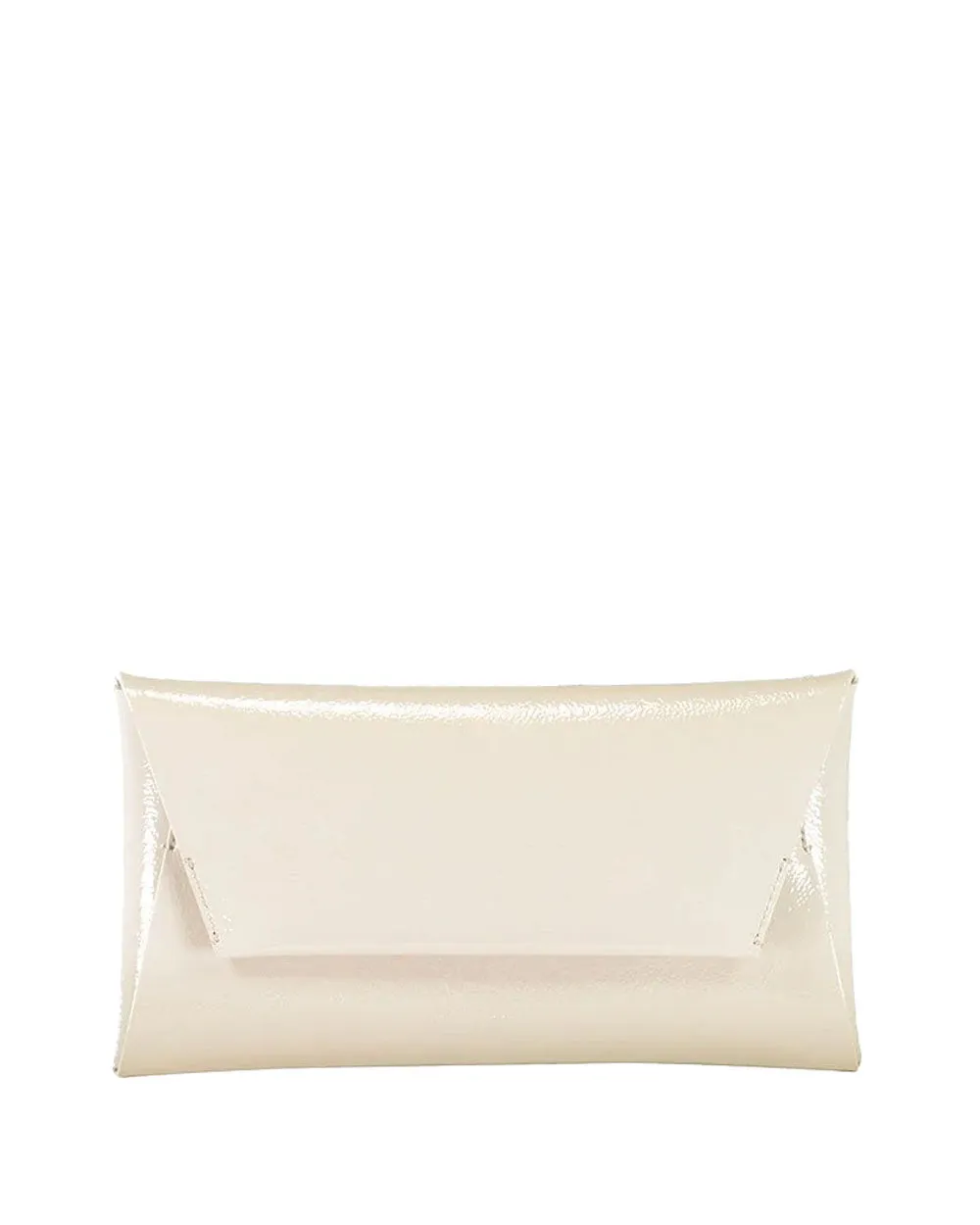 Patent Leather Foldover Clutch in Piuma