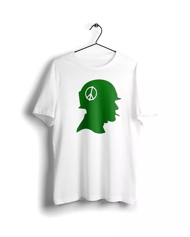 Peace Soldier Digital Graphics Basic T-shirt White