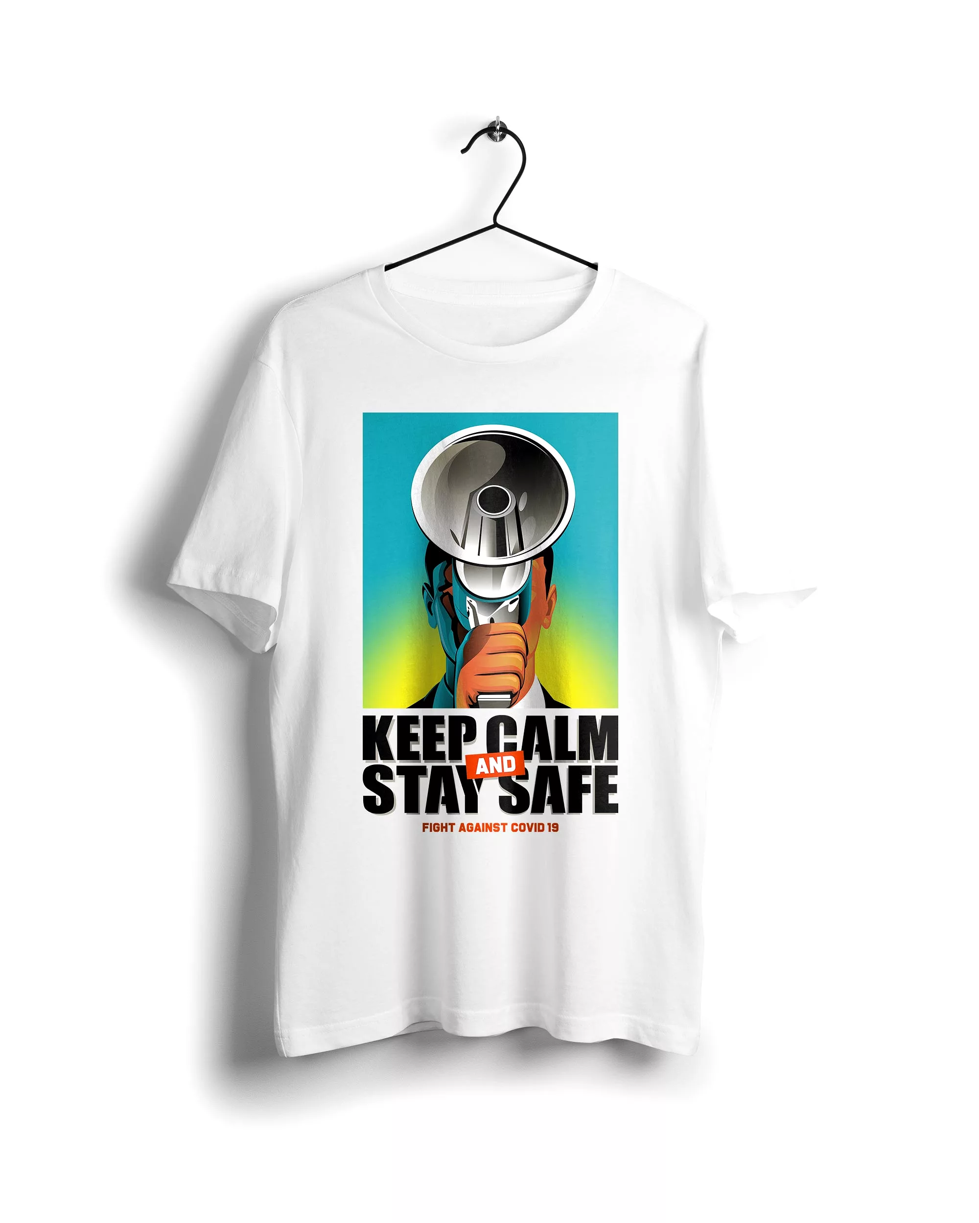 Peaky Blinder Keep Calm Stay Safe - Digital Graphics Basic T-shirt White