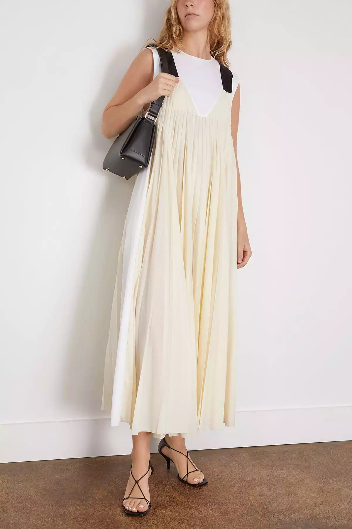 Pleated Dress in Butter