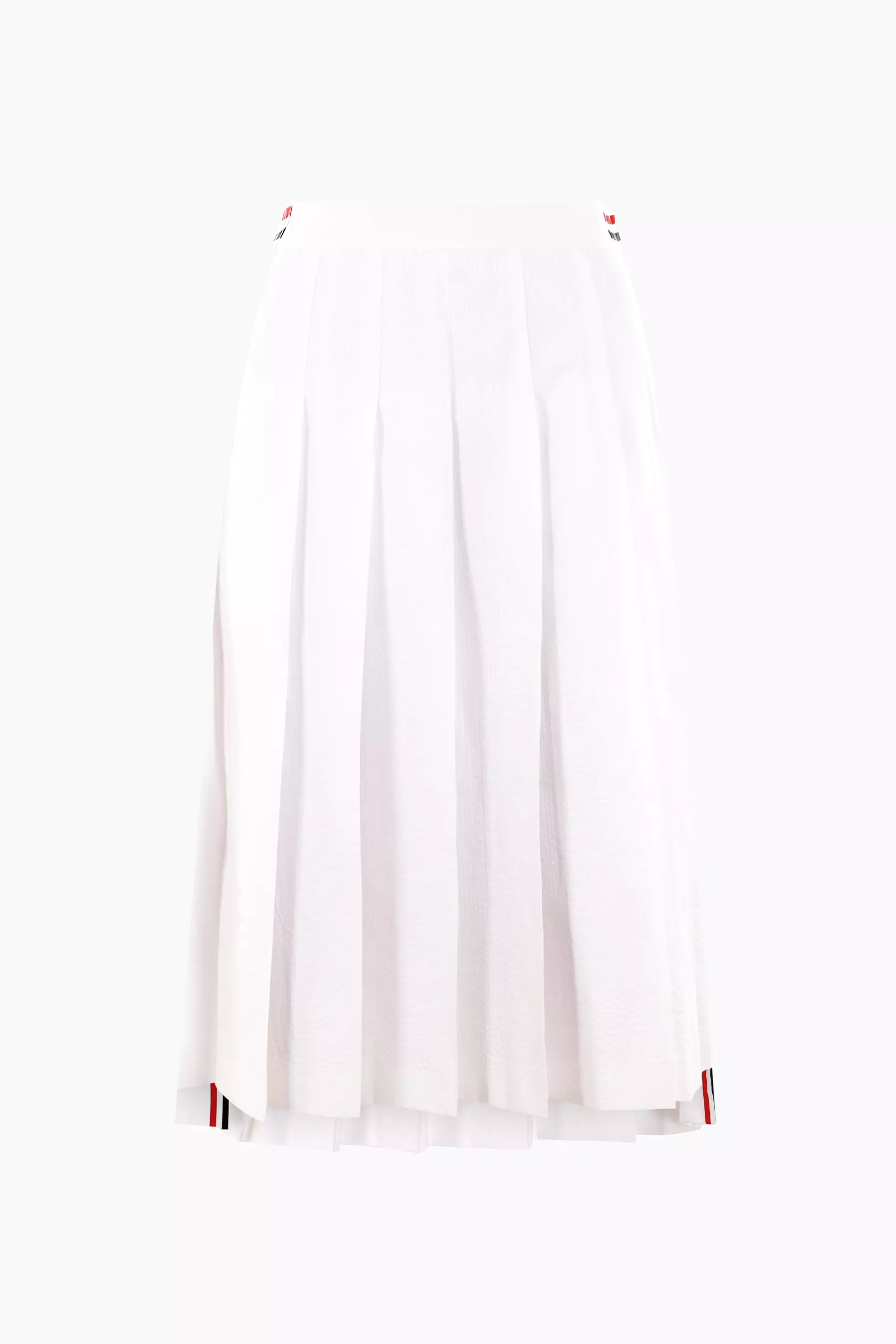 pleated seersucker skirt