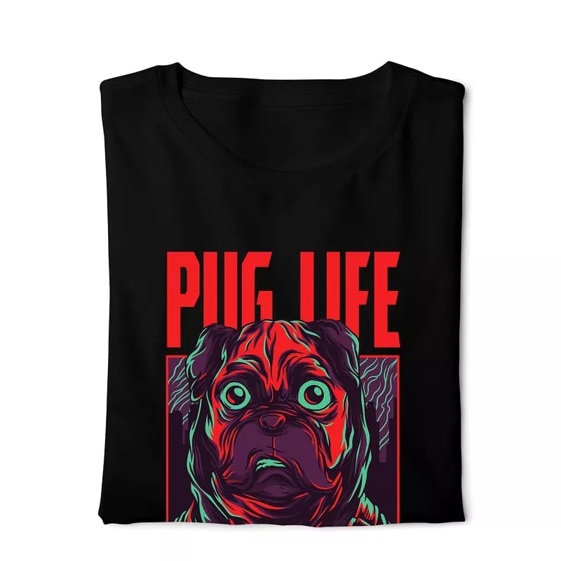 Pug Life- Digital Graphics Basic T-shirt Black