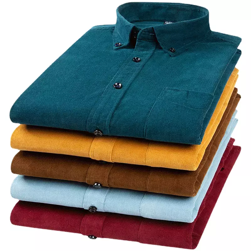 Pure Cotton Men's Corduroy Retro Shirt