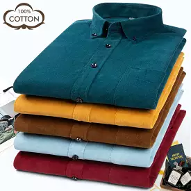 Pure Cotton Men's Corduroy Retro Shirt