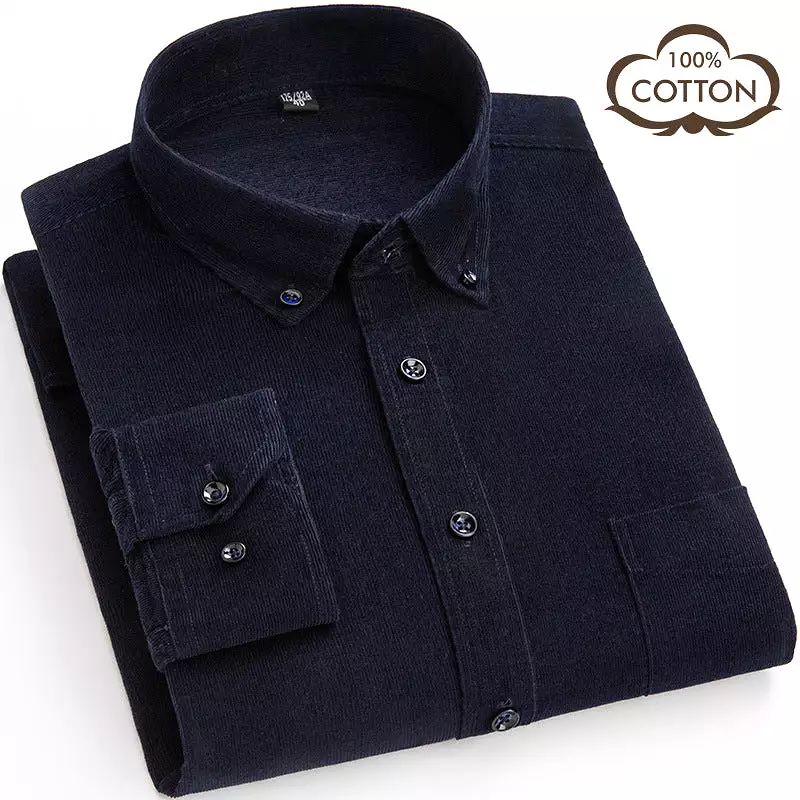 Pure Cotton Men's Corduroy Retro Shirt