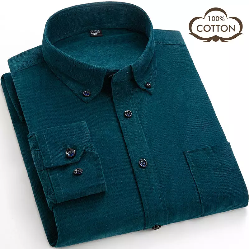 Pure Cotton Men's Corduroy Retro Shirt