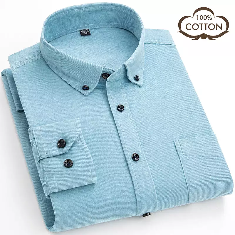 Pure Cotton Men's Corduroy Retro Shirt