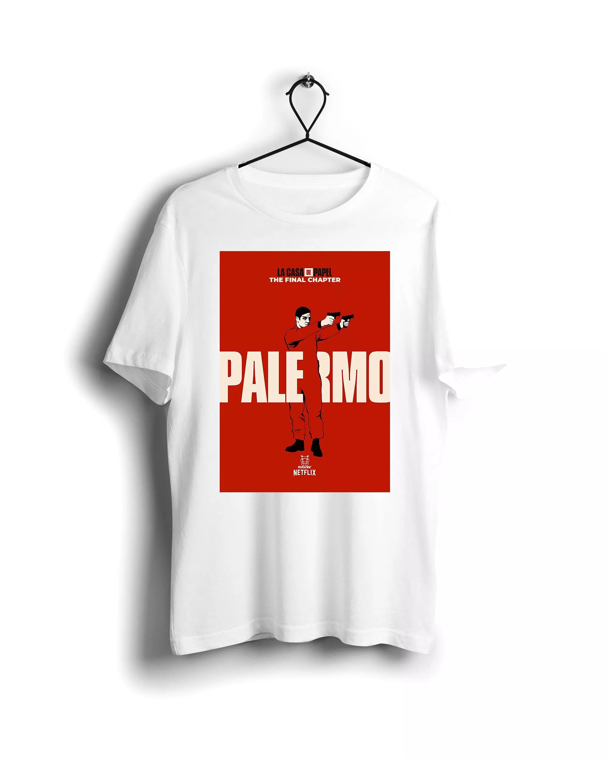 Red Palermo La Casa De Papel X Ravin X Hippo - Digital Graphics Basic T-shirt White